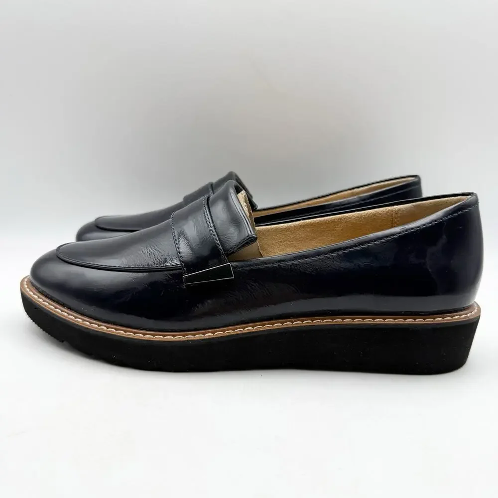 Naturalizer Womens Adiline Loafers US 9 Narrow EU 40 Blue Black Leather EUC